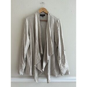 Karen Kane Ivory Cardigan Jacket Size Medium Neutral Quiet Modest Lagenlook